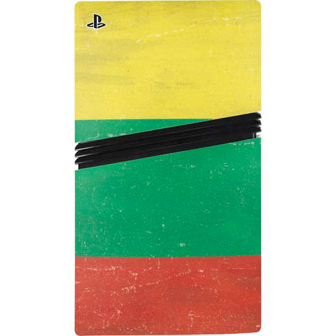 Lithuania Flag Distressed PS5 Pro Disk Console Skin